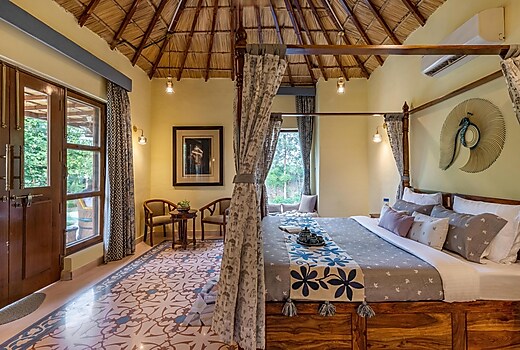 Lavish 4 BHK Farm with Pond and Gazebo