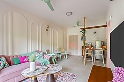 tisyastays | Pink Door 1BHK Apartment with Pool & Gym , Close to beach, Goa