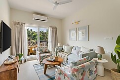tisyastays | Wind Chimes 1BHK Apartment with Pool & Gym , Close to beach, Goa