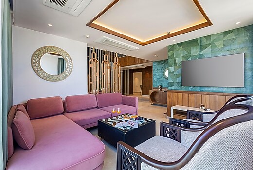 Alaya Stays Manhattan 1804 | 3 BHK Duplex With Stunning Views, Office & Stylish Bar