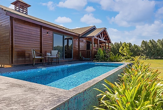 ELIVAAS Riveira Hills | 3BHK Wooden Cottage with Lush Garden & Pvt Pool 