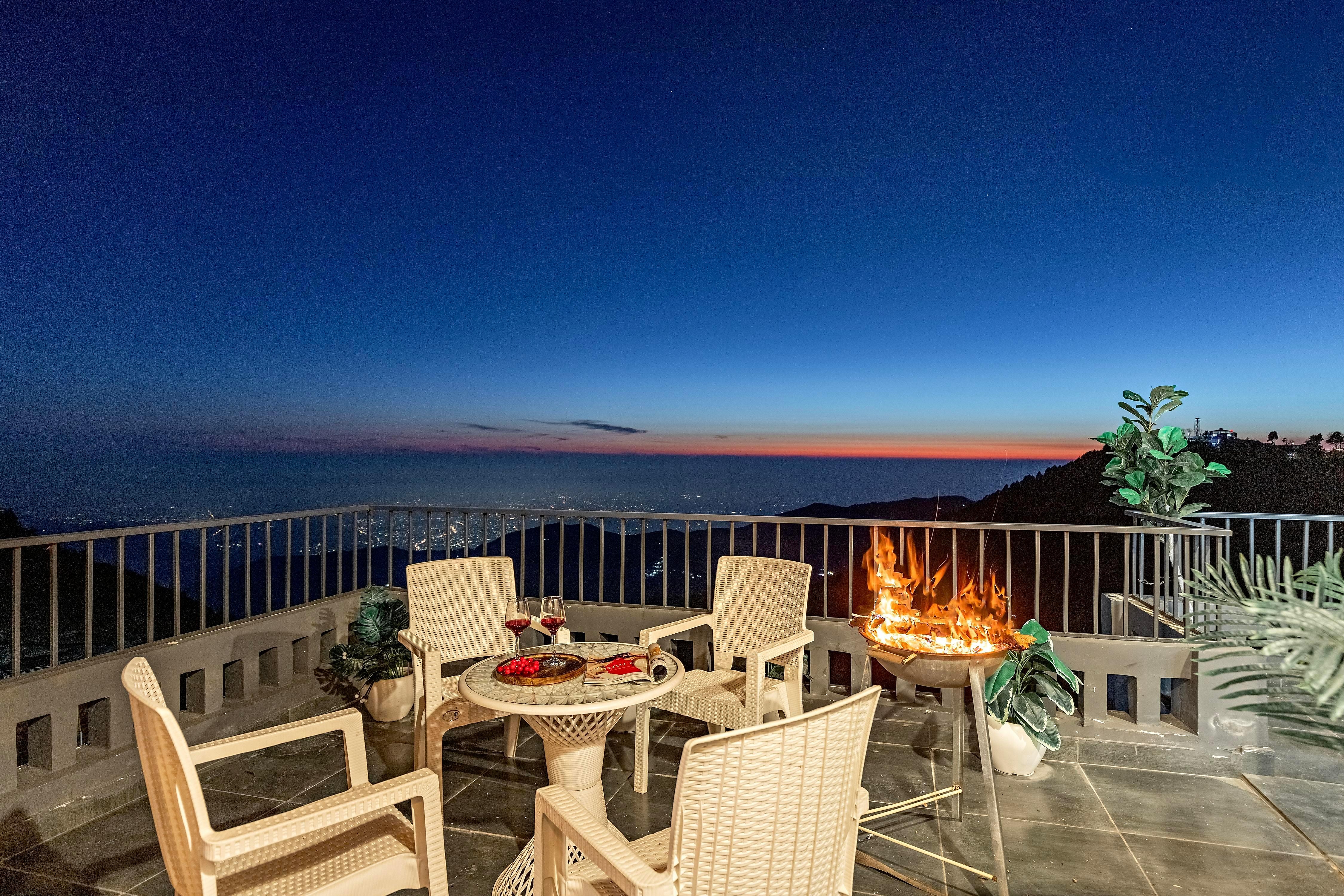 Alaya Stays Evara | 2 BHK Hilltop Hideaway With Balcony, Fireplace ...