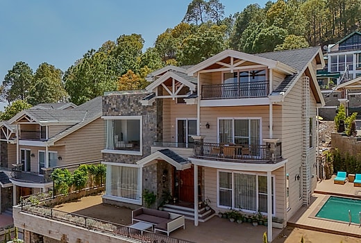 ELIVAAS prive The Royce Daisy | Ultra Luxe 4 BHK Villa With Pvt Pool Jacuzzi 360 Hill Views
