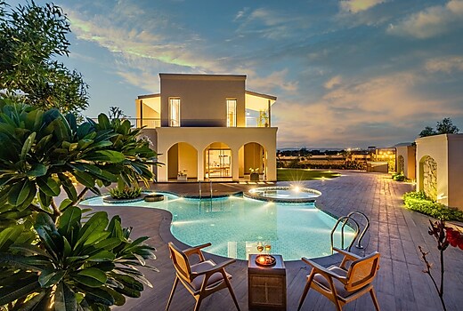 ELIVAAS Villa Fiorita | Stunning 3 BHK Villa With Pvt Pool, Garden, & Aravalli Hill Views