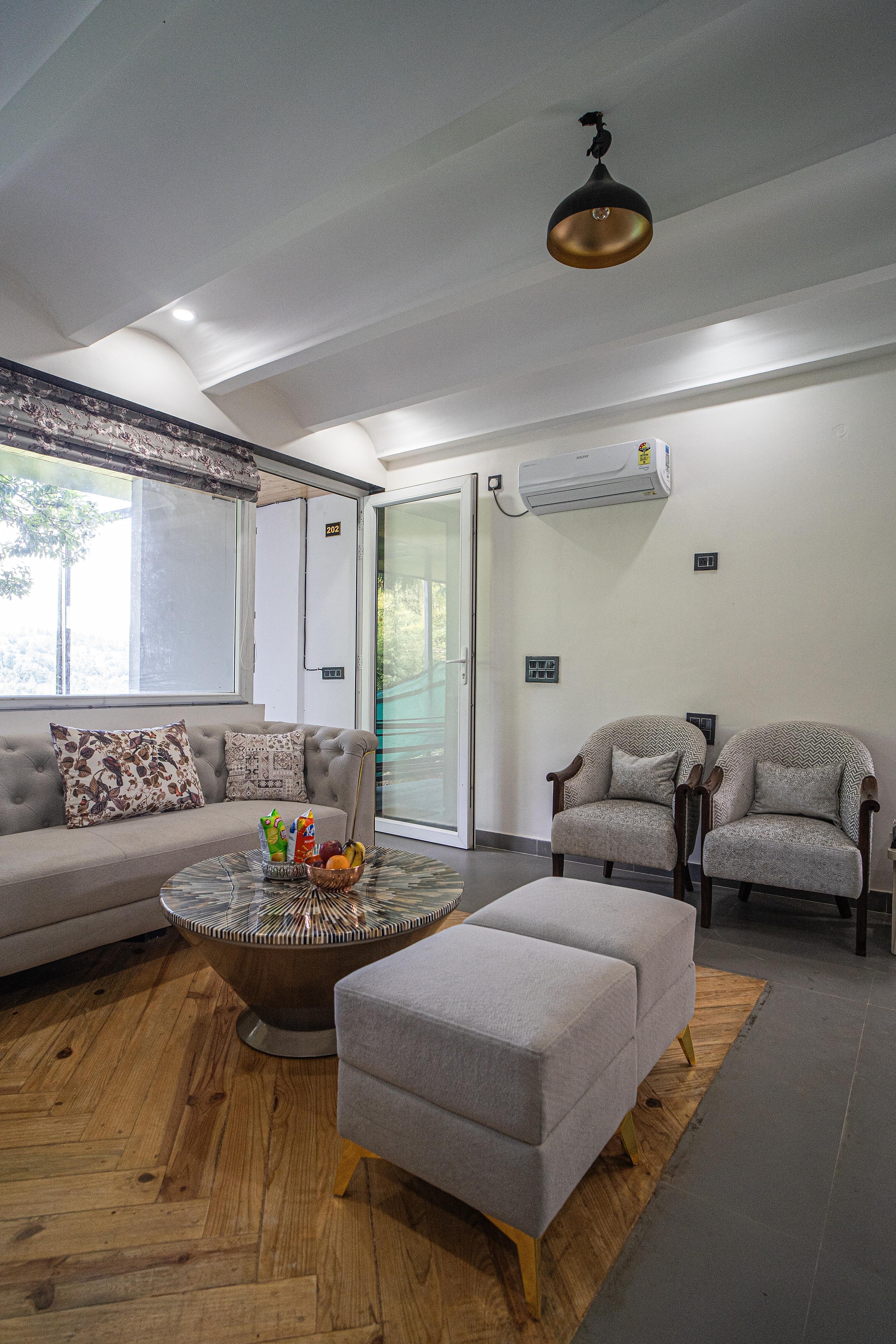 Alaya Stays Trios Top | Hilltop Pet-friendly 2-BHK with Shared Sit-out Area - Tap to explore photos
