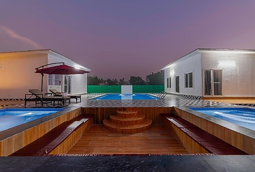 Alaya Stays Oxford Farm | 2 BHK Farmhouse With Pvt Pool, Jacuzzi & Garden