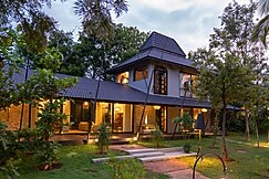 ELIVAAS Prive Arevana Evara | Villa with Shared Pool, Gazebo, Fire Pit & Garden, Chikballapur