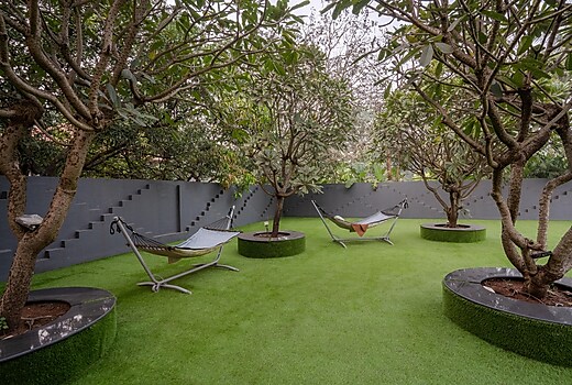 Impeccable Lawn with Seating Areas