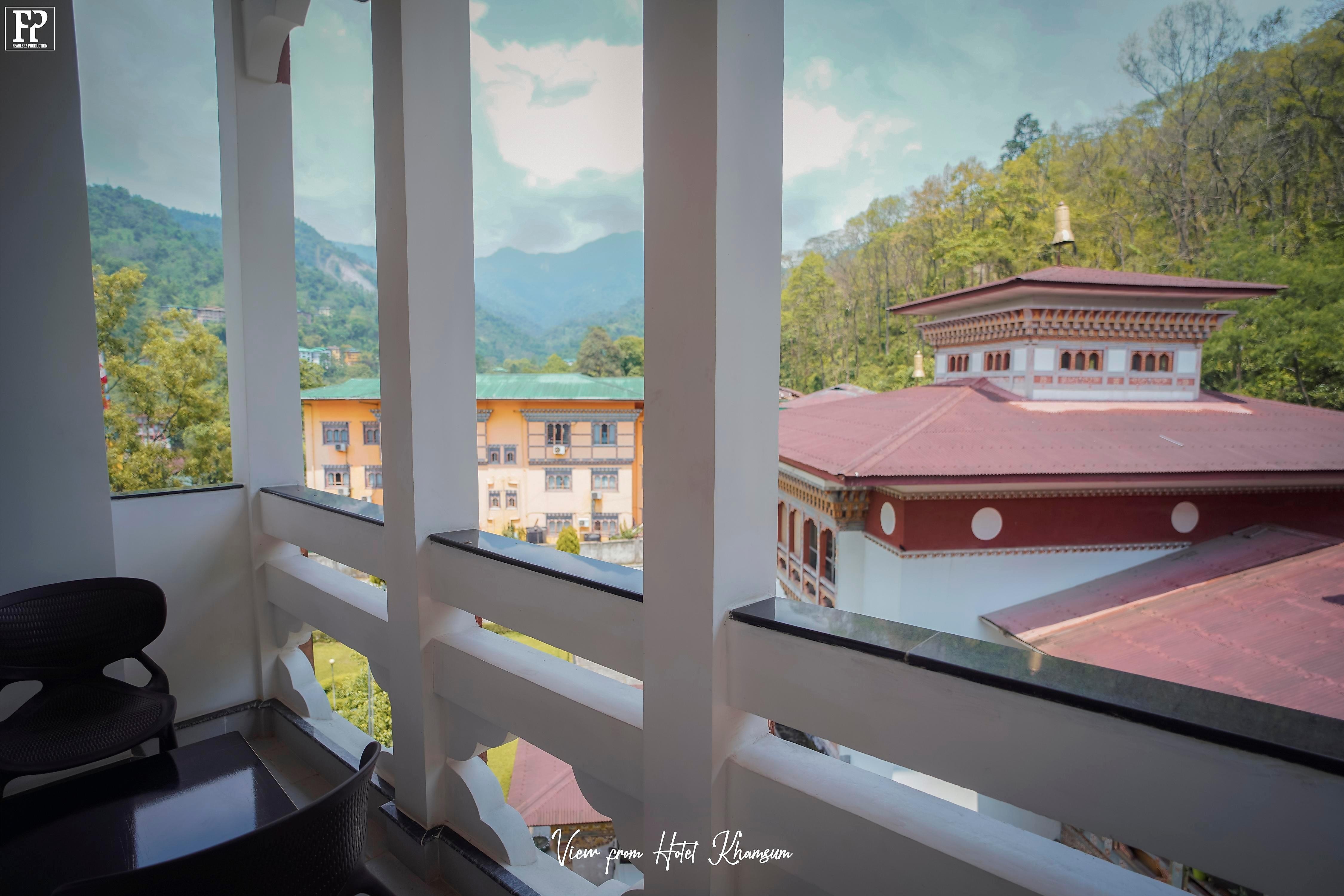 A guest room at Hotel Khamsum, Phuentsholing